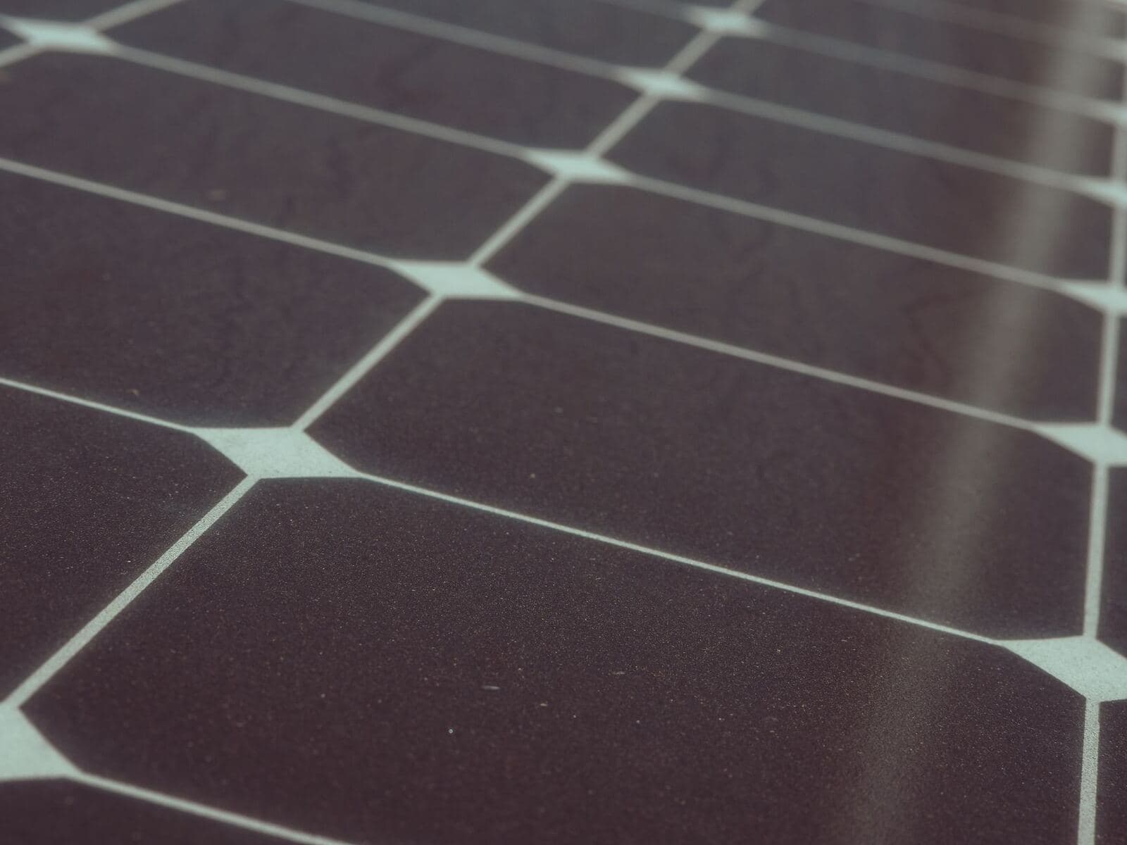 Close view of photovoltaic cells on a solar panel